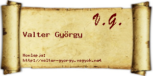 Valter György névjegykártya