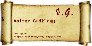 Valter György névjegykártya
